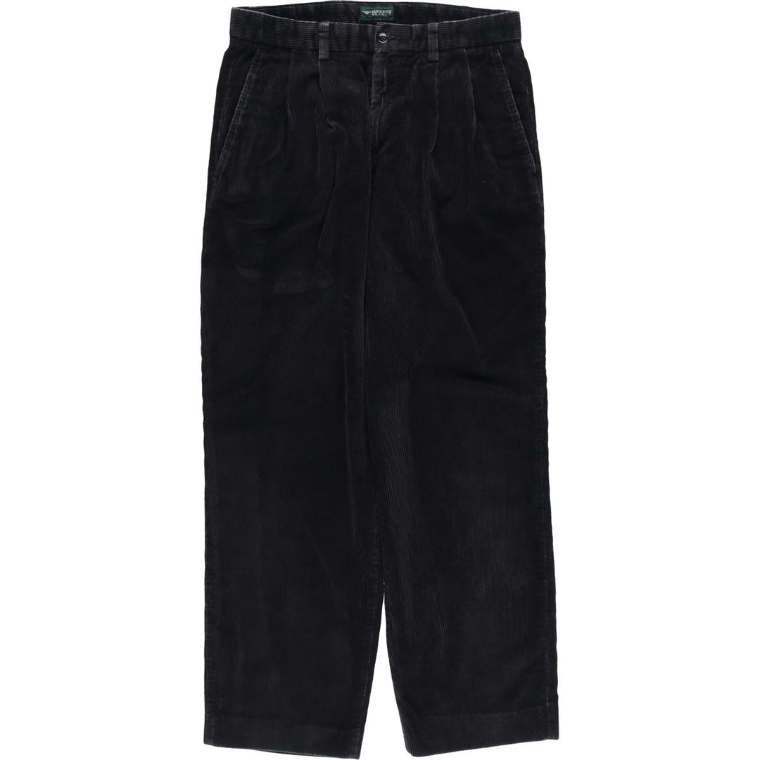 2000'S Dockers Recode Two-Pleated Corduroy Pants, Men's, Size W31 cotton black type Vintage Second Hand
