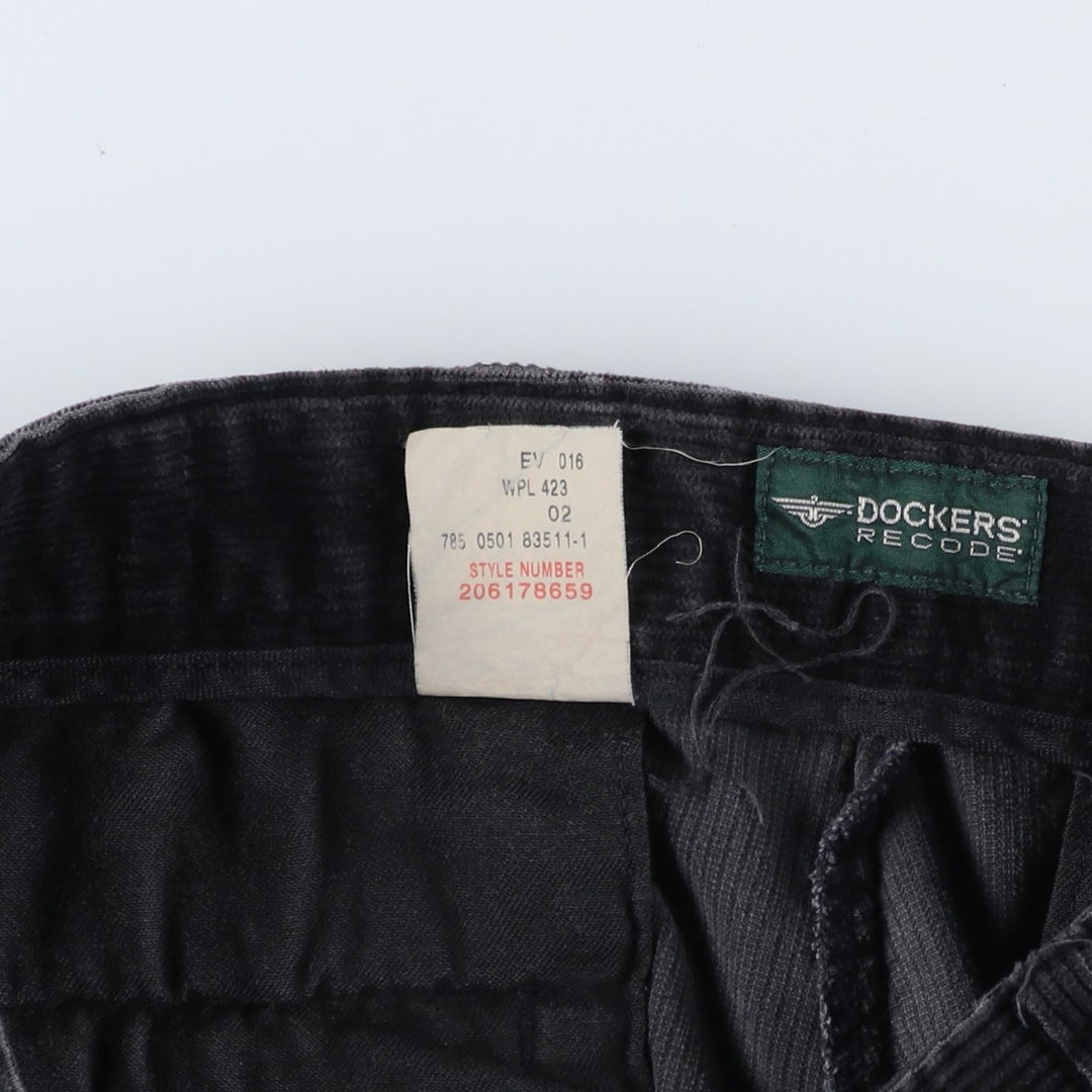 2000'S Dockers Recode Two-Pleated Corduroy Pants, Men's, Size W31 cotton black type Vintage Second Hand