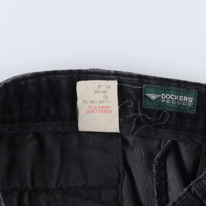 2000'S Dockers Recode Two-Pleated Corduroy Pants, Men's, Size W31 cotton black type Vintage Second Hand