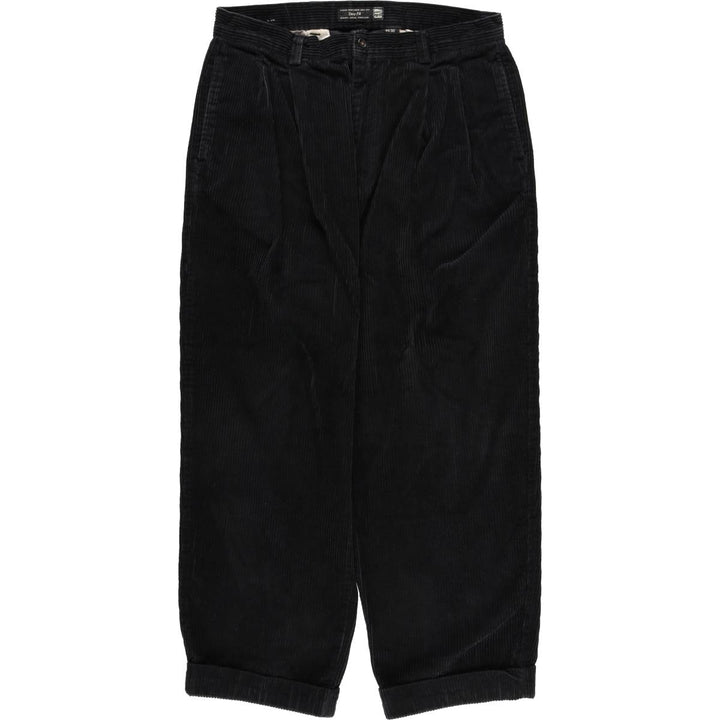 GAP EASY FIT Two-Pleat Corduroy Pants, Men's Size W34 (approx.) cotton black type Vintage Second Hand