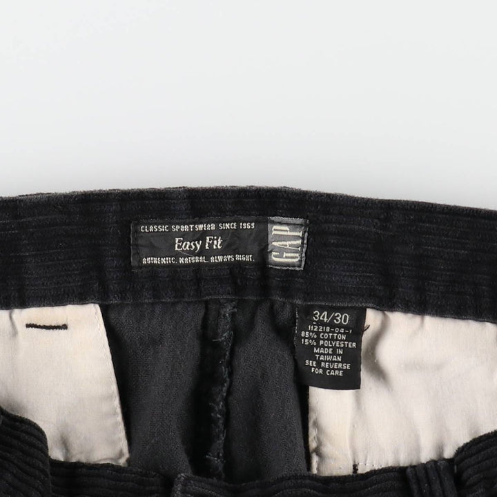GAP EASY FIT Two-Pleat Corduroy Pants, Men's Size W34 (approx.) cotton black type Vintage Second Hand