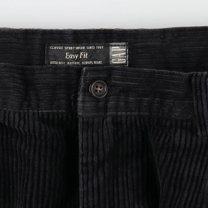 GAP EASY FIT Two-Pleat Corduroy Pants, Men's Size W34 (approx.) cotton black type Vintage Second Hand
