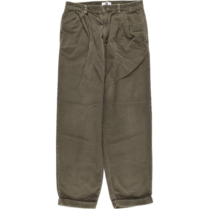 GAP Two-Pleat Corduroy Pants, Men's Size W33 (approx.) cotton Khaki type Vintage Second Hand