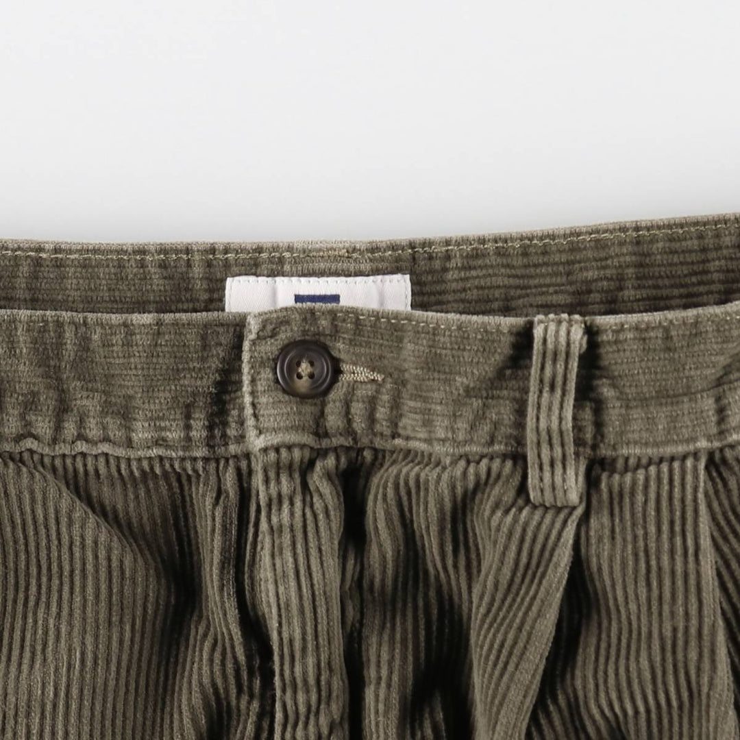 GAP Two-Pleat Corduroy Pants, Men's Size W33 (approx.) cotton Khaki type Vintage Second Hand