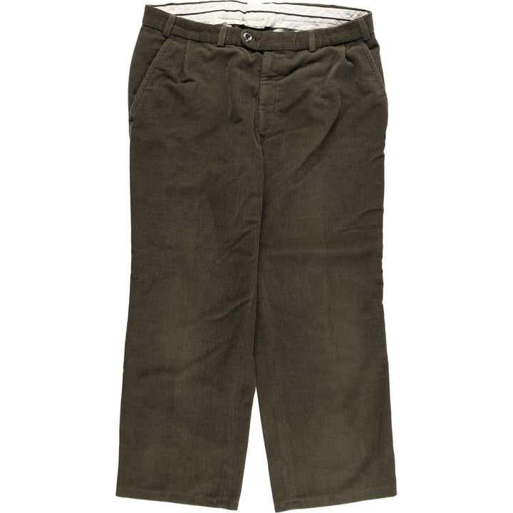 ZRELANA One-Pleat Corduroy Pants, Men's Size W37 (approx.) polyester Khaki type Vintage Second Hand