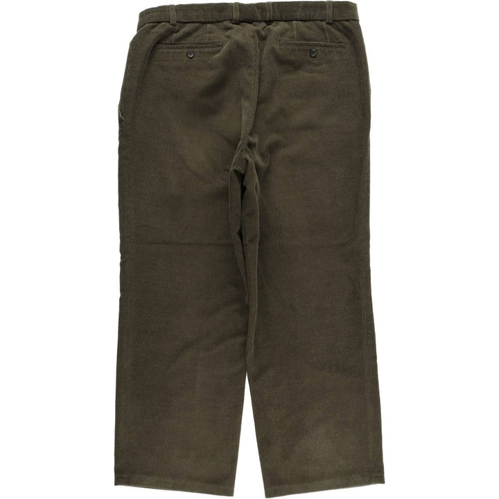 ZRELANA One-Pleat Corduroy Pants, Men's Size W37 (approx.) polyester Khaki type Vintage Second Hand