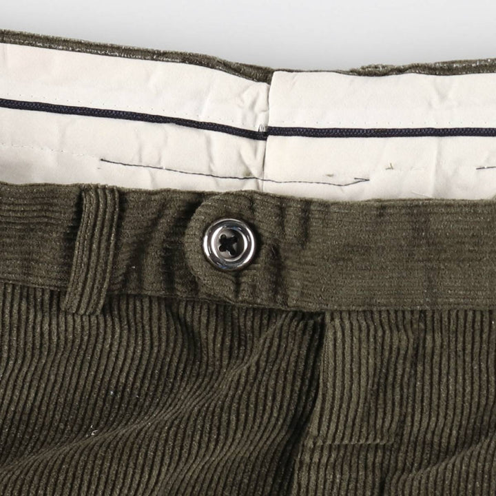 ZRELANA One-Pleat Corduroy Pants, Men's Size W37 (approx.) polyester Khaki type Vintage Second Hand