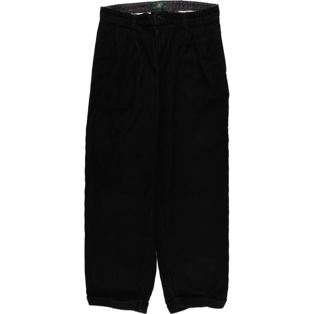 CLUB ROOM Wide-Wale Corduroy Pants, Two-Pleat, Men's Size W33 (approx.) cotton navy blue type Vintage Second Hand