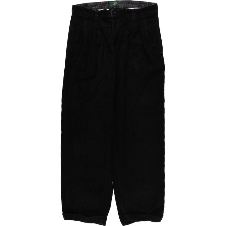 CLUB ROOM Wide-Wale Corduroy Pants, Two-Pleat, Men's Size W33 (approx.) cotton navy blue type Vintage Second Hand