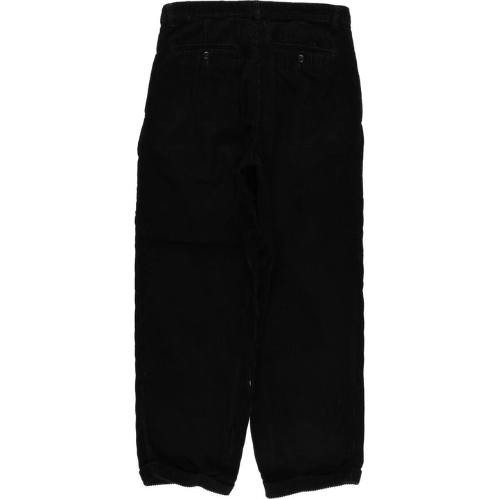 CLUB ROOM Wide-Wale Corduroy Pants, Two-Pleat, Men's Size W33 (approx.) cotton navy blue type Vintage Second Hand