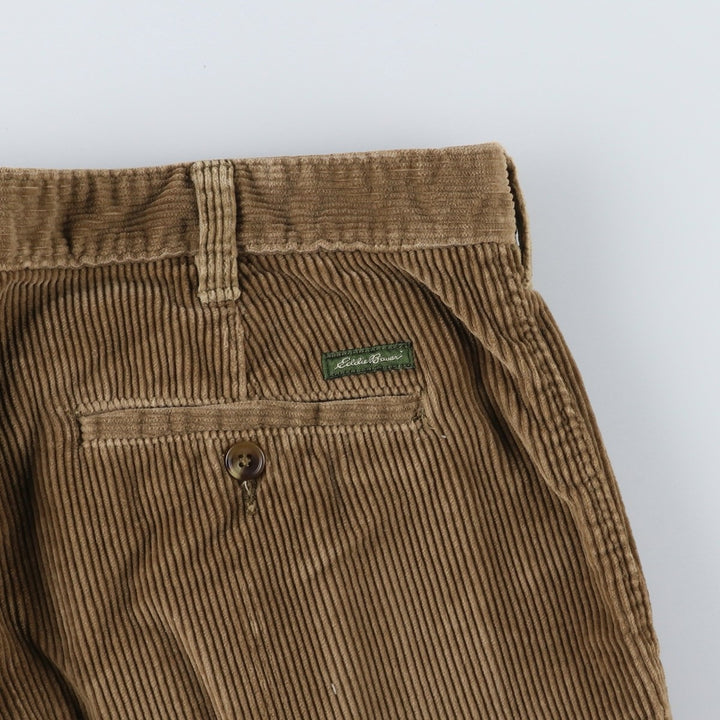 Eddie Bauer RELAED FIT Two-Pleat Corduroy Pants, Men's W36 (approx.) cotton beige type brown Vintage Second Hand