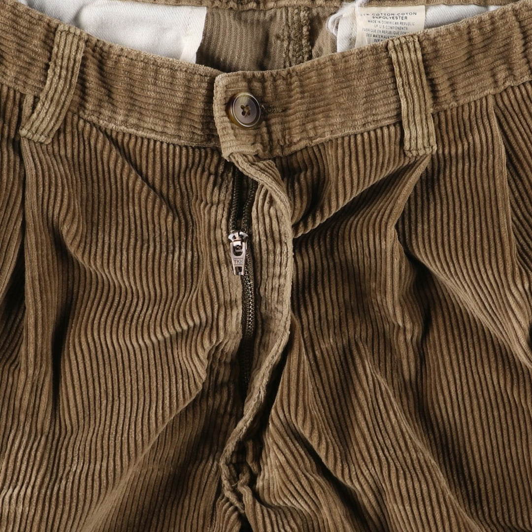 Eddie Bauer RELAED FIT Two-Pleat Corduroy Pants, Men's W36 (approx.) cotton beige type brown Vintage Second Hand