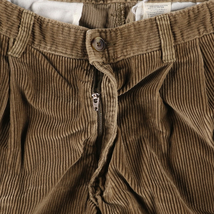 Eddie Bauer RELAED FIT Two-Pleat Corduroy Pants, Men's W36 (approx.) cotton beige type brown Vintage Second Hand