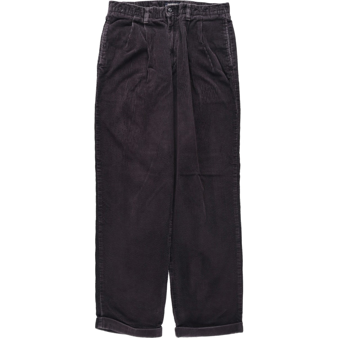 90'S Dockers khakis two-pleat corduroy pants, men's size W32 equivalent, vintage. cotton Charcoal Vintage Second Hand