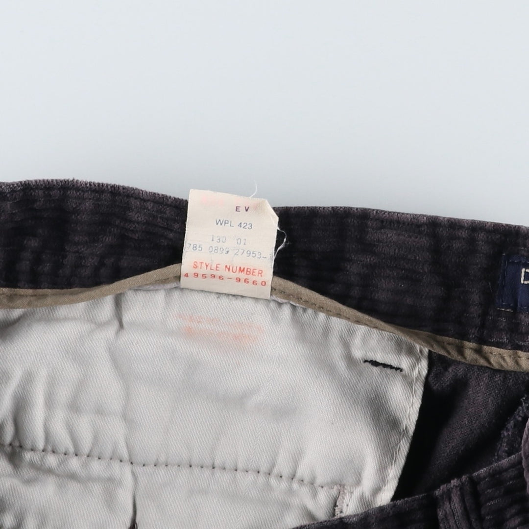 90'S Dockers khakis two-pleat corduroy pants, men's size W32 equivalent, vintage. cotton Charcoal Vintage Second Hand