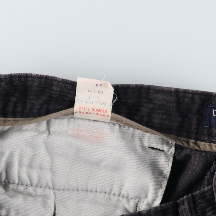 90'S Dockers khakis two-pleat corduroy pants, men's size W32 equivalent, vintage. cotton Charcoal Vintage Second Hand