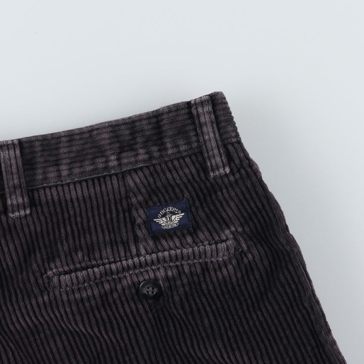 90'S Dockers khakis two-pleat corduroy pants, men's size W32 equivalent, vintage. cotton Charcoal Vintage Second Hand