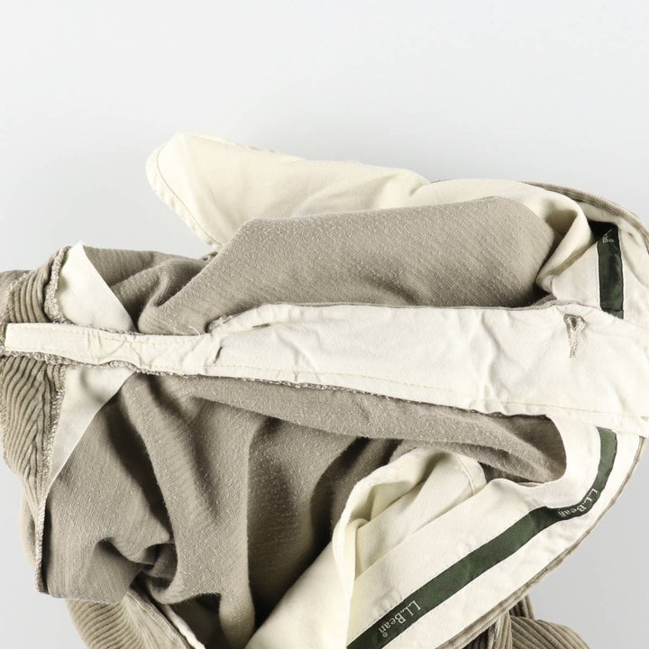 LLBean Wide Ribbed Corduroy Pants, Men's, Size W35 cotton Beige type Vintage Second Hand