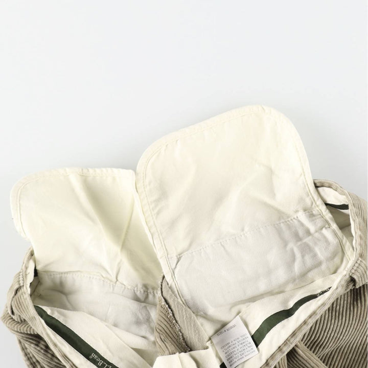 LLBean Wide Ribbed Corduroy Pants, Men's, Size W35 cotton Beige type Vintage Second Hand