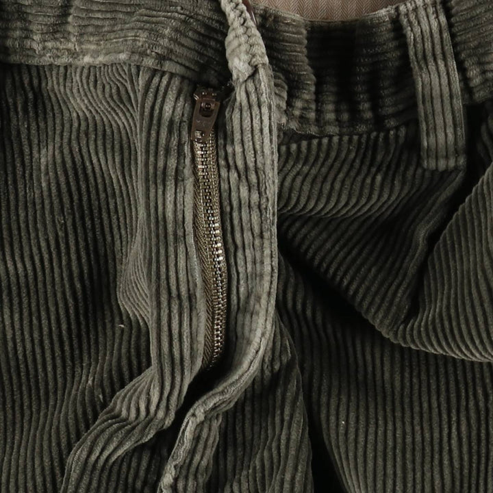 Eddie Bauer Two-Puck Wide-Rib Corduroy Pants, Men's Size 37 cotton green type Vintage Second Hand