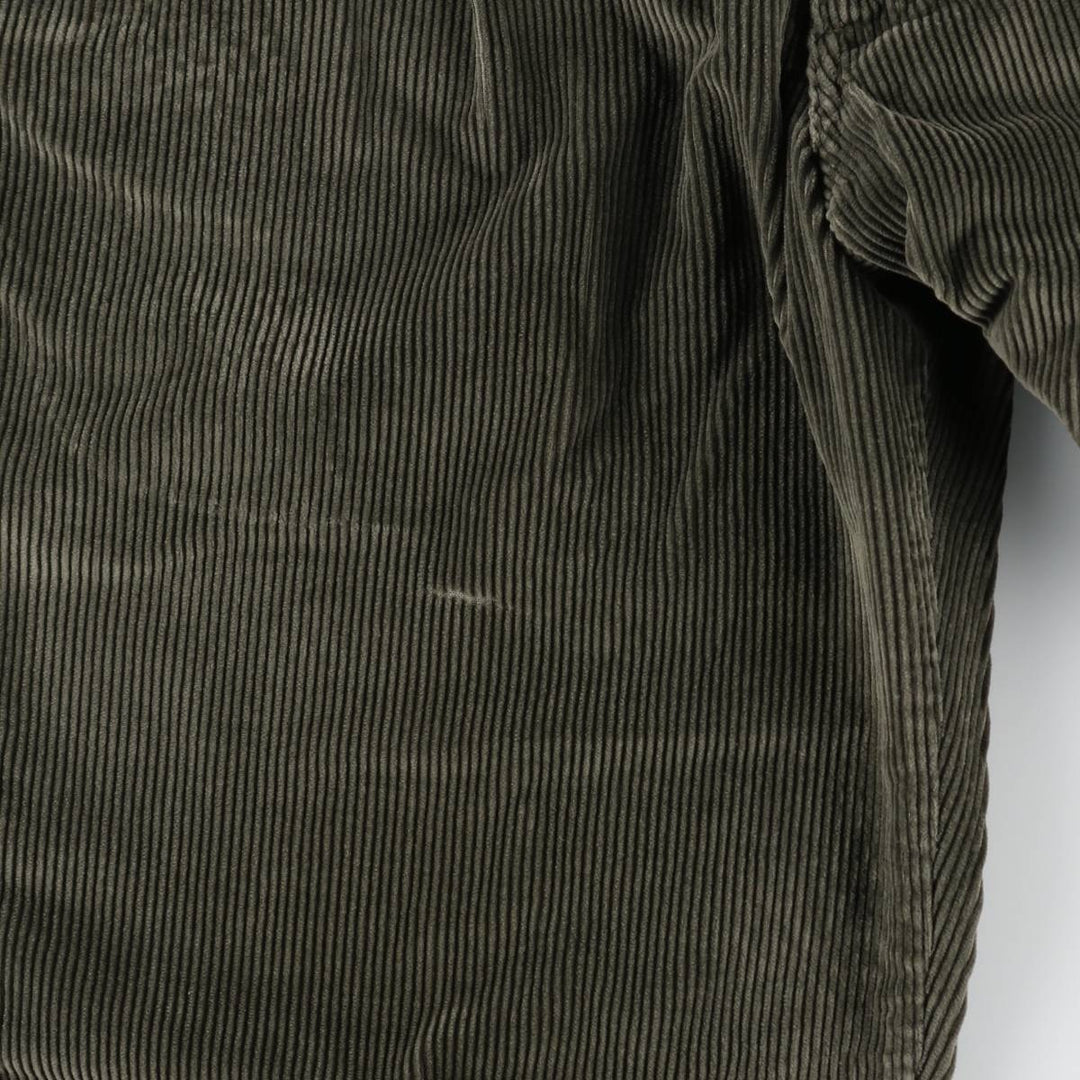 Eddie Bauer Two-Puck Wide-Rib Corduroy Pants, Men's Size 37 cotton green type Vintage Second Hand