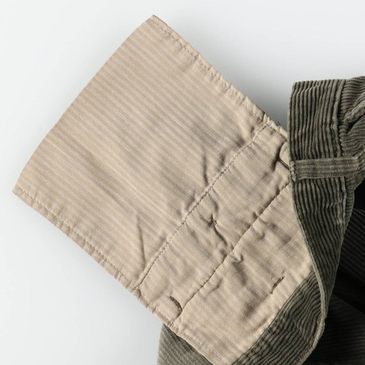 Eddie Bauer Two-Puck Wide-Rib Corduroy Pants, Men's Size 37 cotton green type Vintage Second Hand