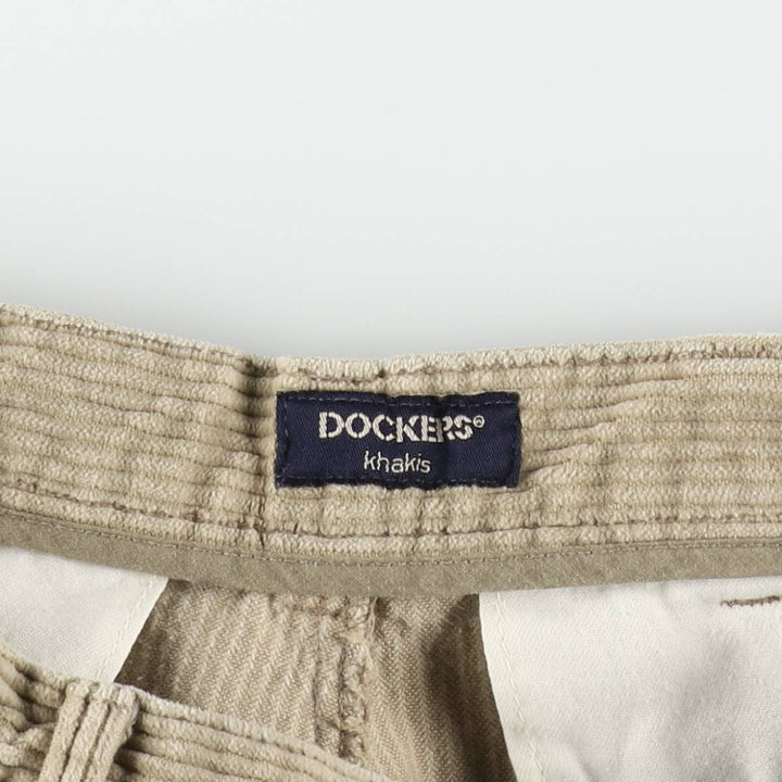 DOCKERS khakis two-pleat wide-wale corduroy pants, men's size W33 (approx.) cotton Beige type Vintage Second Hand