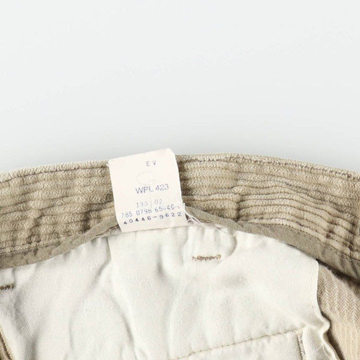 DOCKERS khakis two-pleat wide-wale corduroy pants, men's size W33 (approx.) cotton Beige type Vintage Second Hand