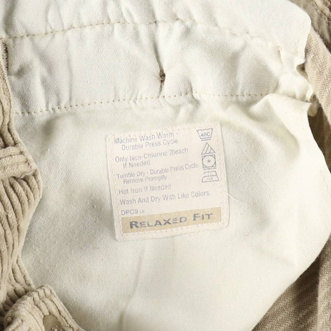 DOCKERS khakis two-pleat wide-wale corduroy pants, men's size W33 (approx.) cotton Beige type Vintage Second Hand