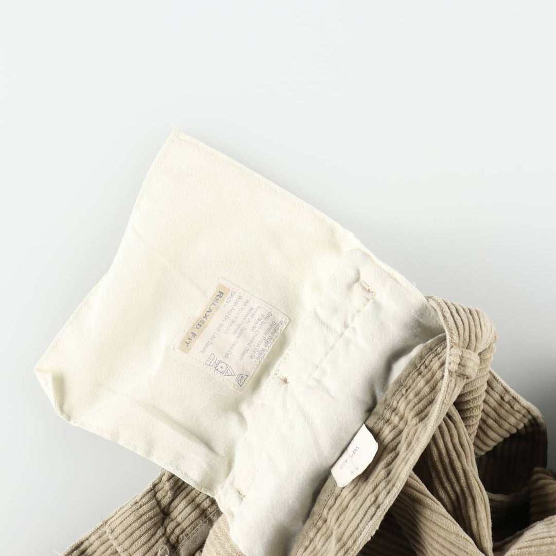DOCKERS khakis two-pleat wide-wale corduroy pants, men's size W33 (approx.) cotton Beige type Vintage Second Hand