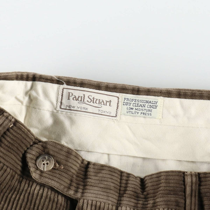 Paul Stuart wide-wale corduroy pants, men's size W33 (approx.) unclear brown type Vintage Second Hand