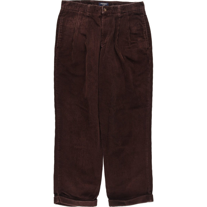 90'S Dockers khakis two-pleat corduroy pants, men's size W32 equivalent, vintage. cotton brown type Vintage Second Hand