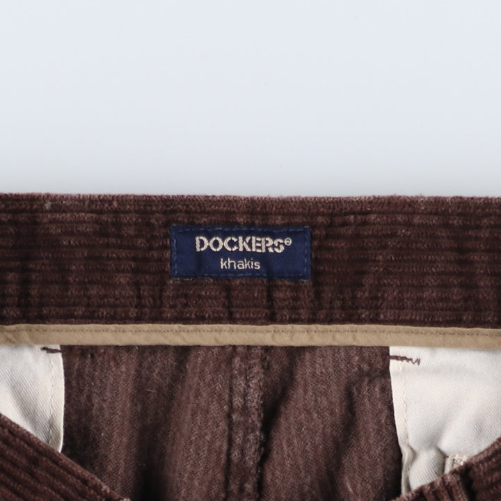 90'S Dockers khakis two-pleat corduroy pants, men's size W32 equivalent, vintage. cotton brown type Vintage Second Hand