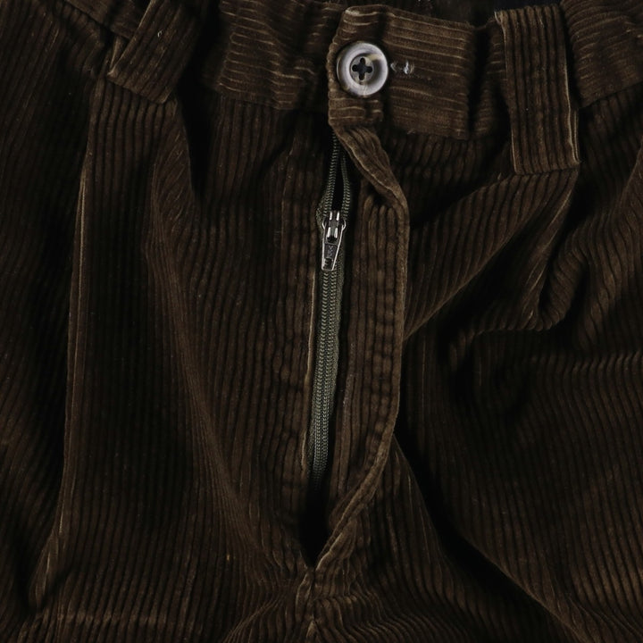 90s-00'S LLBean Two-Pleat Corduroy Pants, Men's Size W35 (approx.), Vintage cotton Khaki type Vintage Second Hand