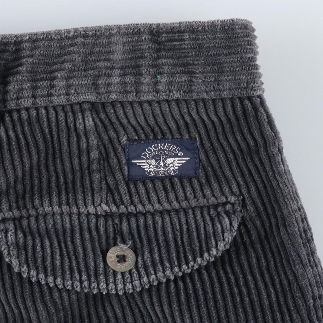 90'S Dockers corduroy pants, two-pleat style, men's size W34 (approx.), vintage. cotton gray type Vintage Second Hand
