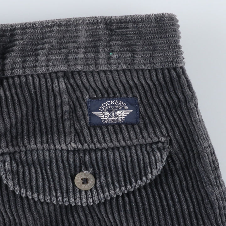 90'S Dockers corduroy pants, two-pleat style, men's size W34 (approx.), vintage. cotton gray type Vintage Second Hand