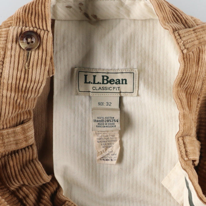 90s-00'S LLBean corduroy pants, men's size W33 (approx.), vintage. cotton beige type brown Vintage Second Hand