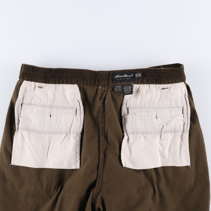 Eddie Bauer Men's Two-Puck Wide-Rib Corduroy Pants, Size W35 cotton brown type Vintage Second Hand