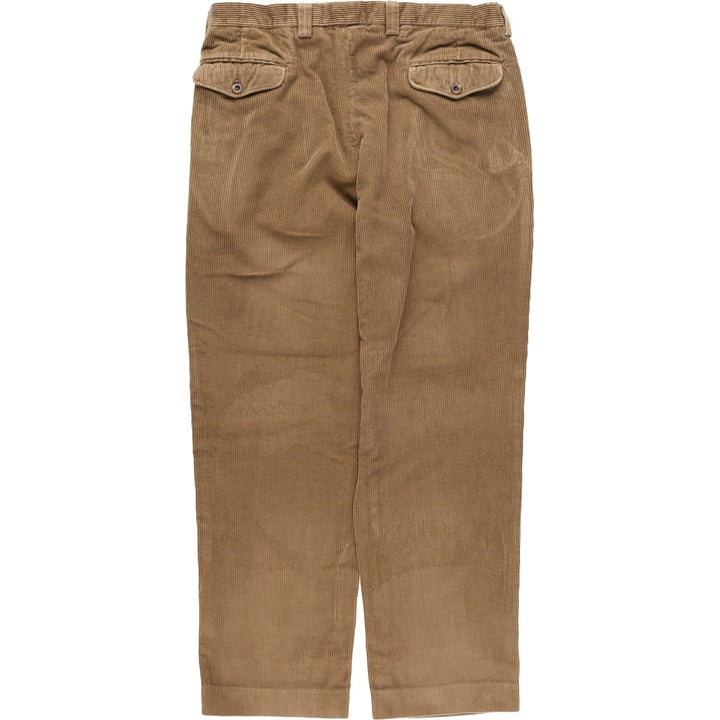 LLBean Two-Pleat Corduroy Pants, Men's Size W37 (approx.) cotton Beige type Vintage Second Hand