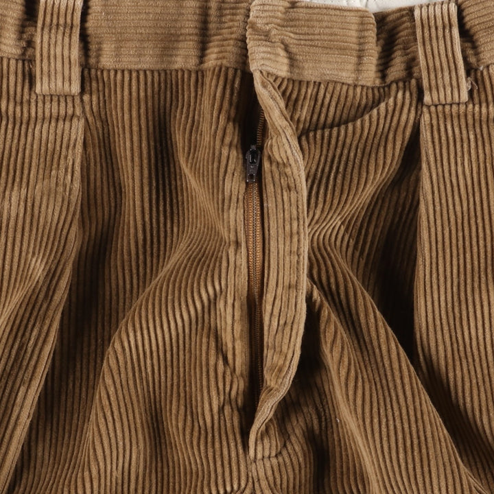 LLBean Two-Pleat Corduroy Pants, Men's Size W37 (approx.) cotton Beige type Vintage Second Hand