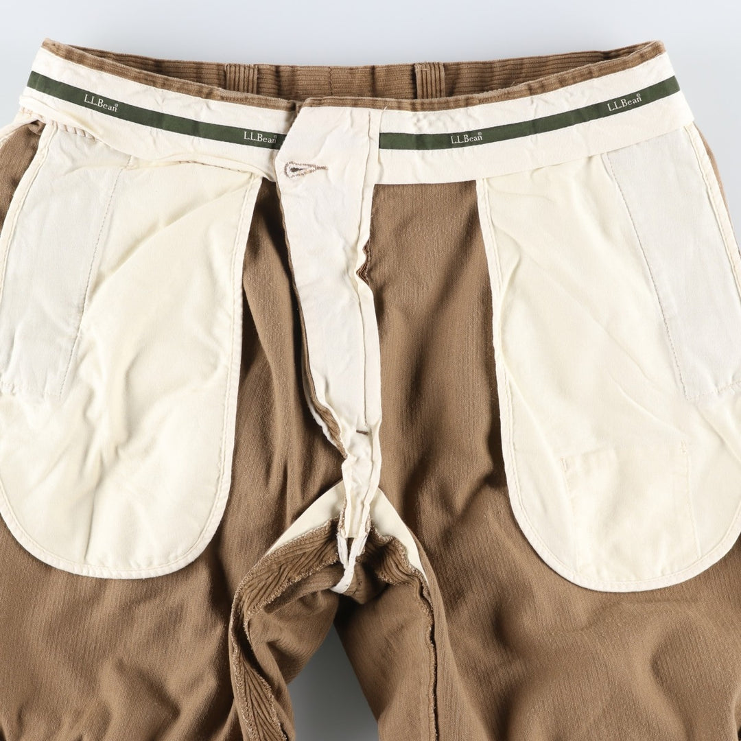 LLBean Two-Pleat Corduroy Pants, Men's Size W37 (approx.) cotton Beige type Vintage Second Hand