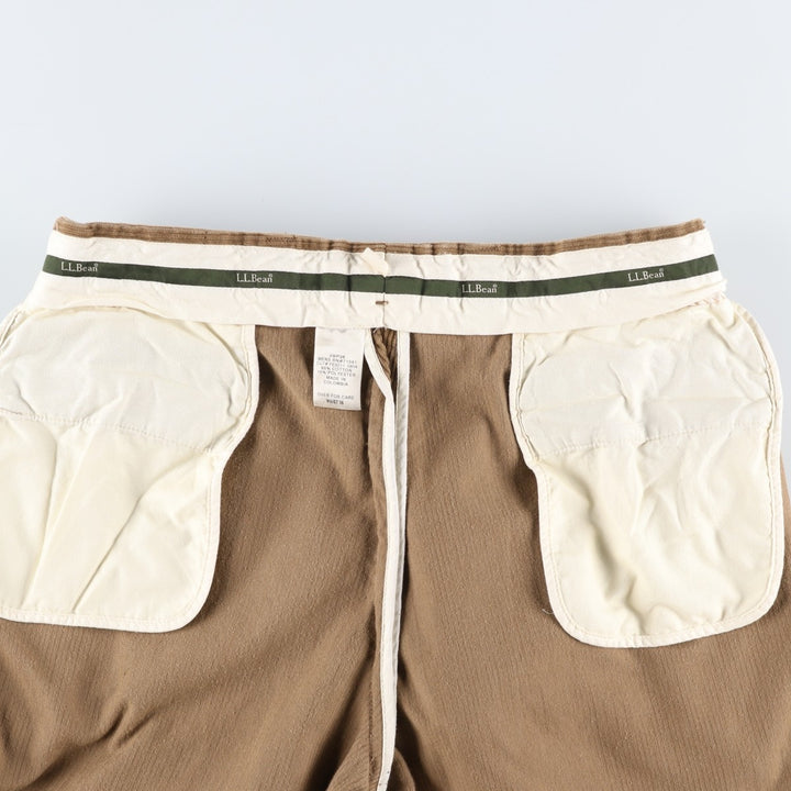 LLBean Two-Pleat Corduroy Pants, Men's Size W37 (approx.) cotton Beige type Vintage Second Hand