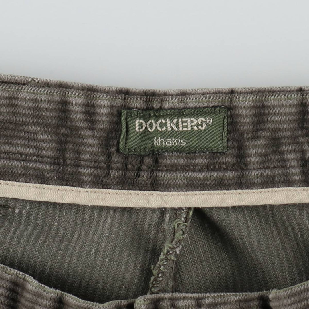 90'S Dockers khakis two-pleat corduroy pants, men's size W35 equivalent, vintage. cotton gray type Vintage Second Hand