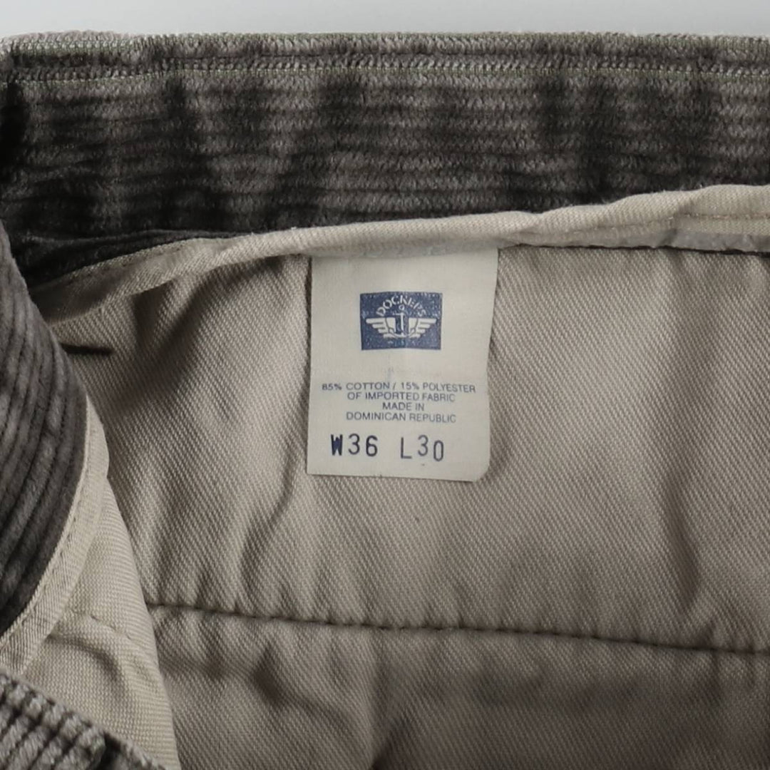 90'S Dockers khakis two-pleat corduroy pants, men's size W35 equivalent, vintage. cotton gray type Vintage Second Hand