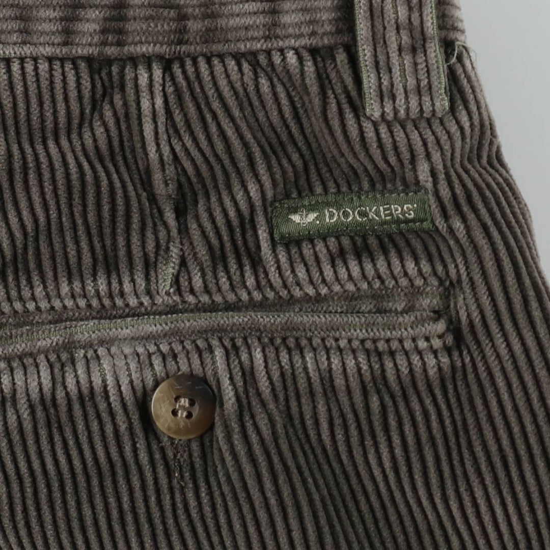90'S Dockers khakis two-pleat corduroy pants, men's size W35 equivalent, vintage. cotton gray type Vintage Second Hand