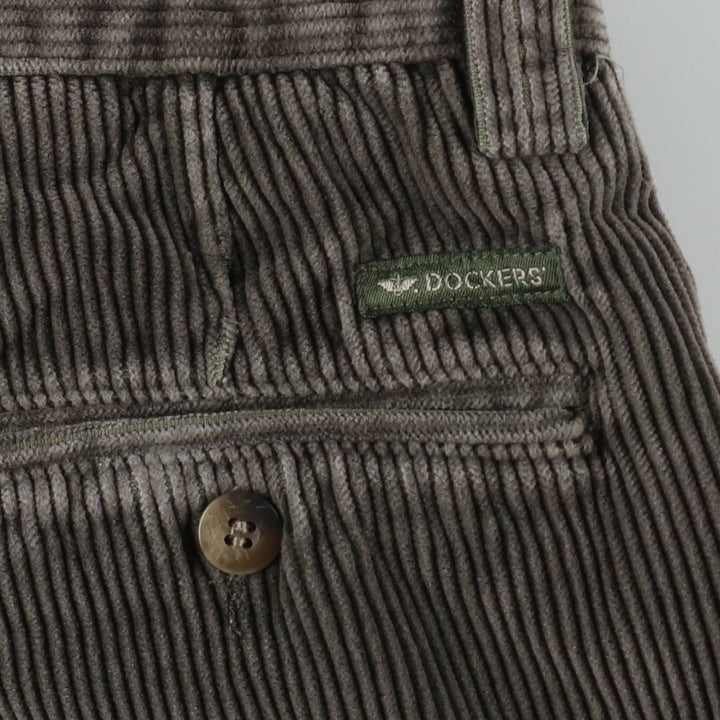 90'S Dockers khakis two-pleat corduroy pants, men's size W35 equivalent, vintage. cotton gray type Vintage Second Hand