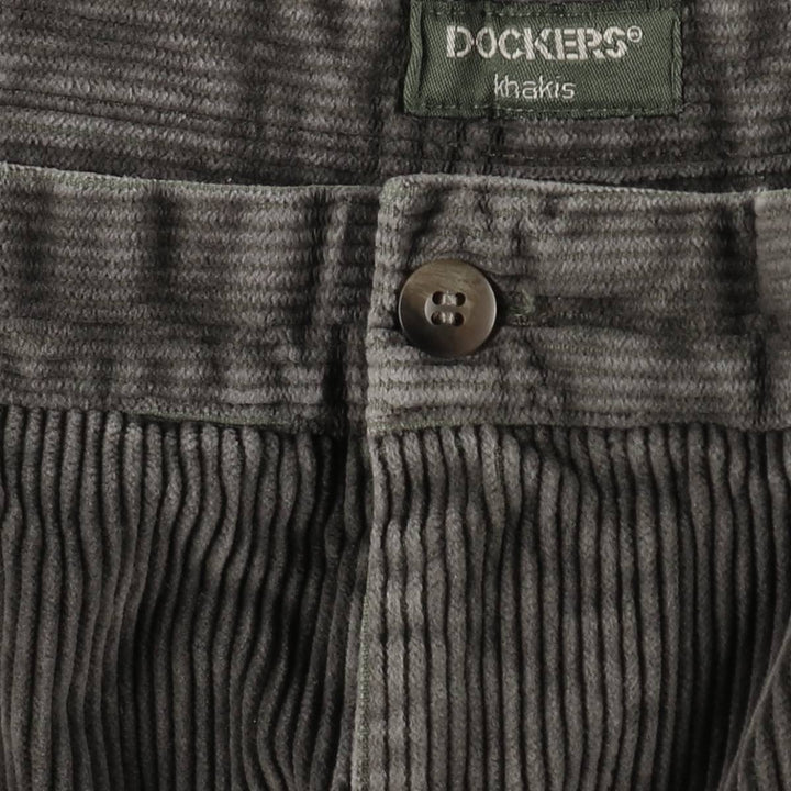 90'S Dockers khakis two-pleat corduroy pants, men's size W35 equivalent, vintage. cotton gray type Vintage Second Hand