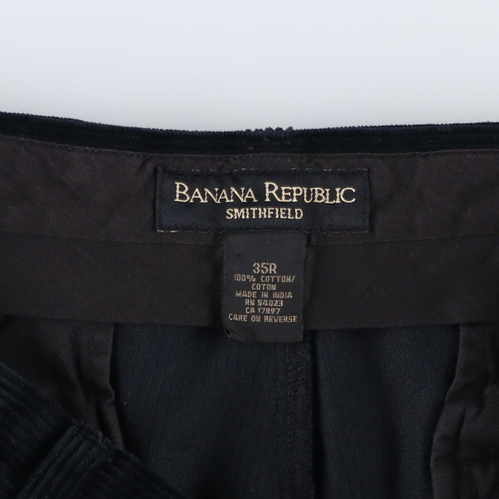 Banana Republic SMITHFIELD Two-Pleat Corduroy Pants, Men's Size W34 (approx.) cotton navy blue type Vintage Second Hand