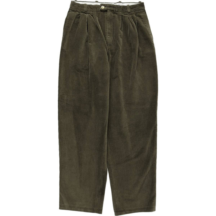 Burton Two-Pleat Wide-Wale Corduroy Pants, Men's Size W30 (approx.) cotton Green type dark green Vintage Second Hand