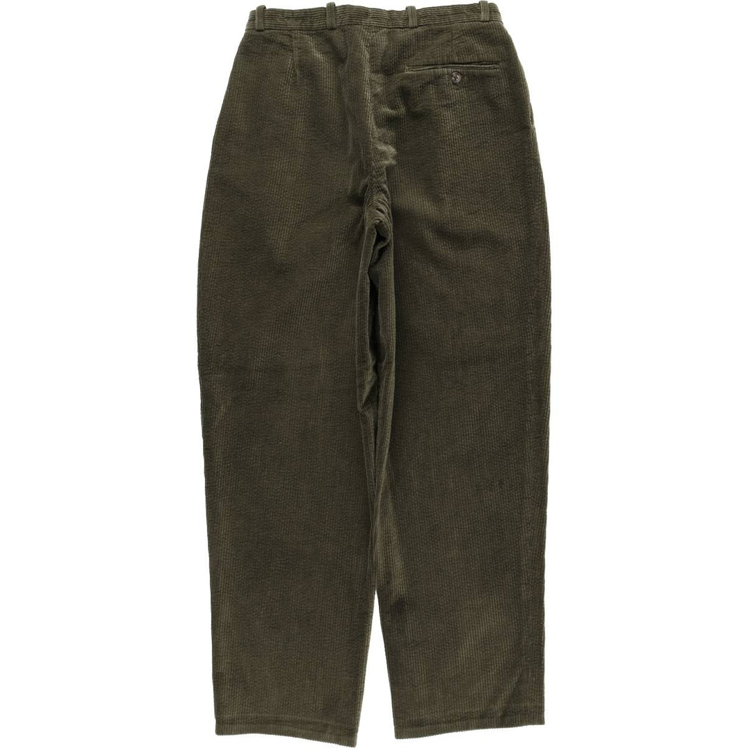 Burton Two-Pleat Wide-Wale Corduroy Pants, Men's Size W30 (approx.) cotton Green type dark green Vintage Second Hand
